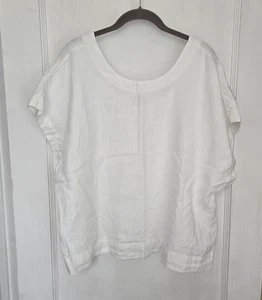 Blusa para mujer Madewell 100 % lino manga gorra cuello redondo espalda cuadrada talla XXL - Imagen 1 de 11