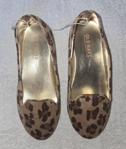 OLD NAVY * ANIMAL PRINT BRAUN HELLBRAUN LOAFER FLATS BALLERINAS MÄDCHEN * GR. 12 NEU - Bild 1 von 3