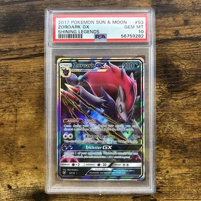 PSA 10 GEM MINT Zoroark GX #53 2017 Pokemon Sun & Moon Shining Legends - Image 1 of 2