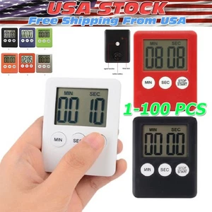 LCD Digital Large Kitchen Cooking Timer Count-Down Up Clock Alarm Magnetic - Picture 1 of 17