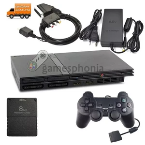 PLAYSTATION 2 SLIM CONSOLE PAL COMPLETA NERA RICONDIZIONATA USATA - Foto 1 di 2