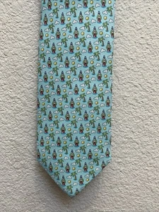 Corbata de seda estampada faro navideño azul Vineyard Vines Sea Splash ¡NUEVA! Talla 58 - Imagen 1 de 6
