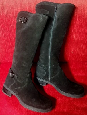 $600+ Botas La Canadienne Camurça Preta Impermeável Joelho Alto Equitação 39 8 8.5 9  - Imagem 1 de 4