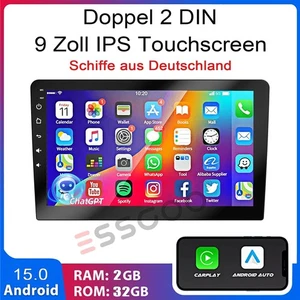 Carplay 2 DIN 2+32GB ChatGPT Android 15 Autoradio GPS NAVI SWC WiFi Bluetooth FM - Bild 1 von 13