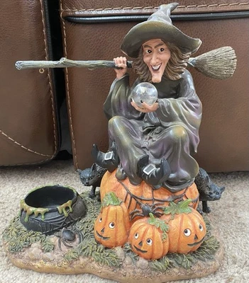 Yankee Candle Witches Brew Hanging Tart Wax Burner Caldron Black Cats READ - Image 1 of 4