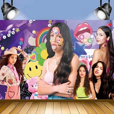 Olivia Rodrigo Backdrop Girls Birthday Party Photo Background Banner Vinyl - Image 1 of 4