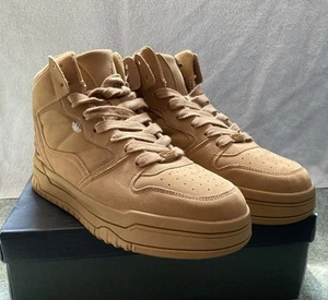 Bershka All Terrain Mens UK Size 10 Wheat Brown Mid Trainers w Logos NEW - Picture 1 of 14