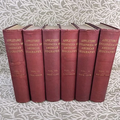 Appleton's Cyclopaedia of American Biography 1888-9 6 vols, VG Maroon Cloth - Image 1 of 4