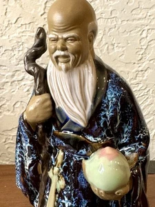 Vintage Wanjiang Wucai Porcelain Pottery Immortal God Longevity Mud Men - Picture 1 of 10