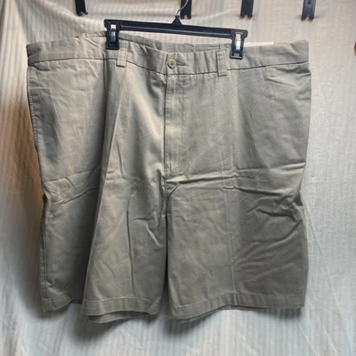 NEW WITH TAGS MENS HARBOR BAY TAN KHAKI SHORTS FLAT FRONT SIZE 48 - Image 1 of 4