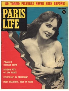 Vintage PARIS LIFE Men's Magazine (Sept 1956) CHEESECAKE Striptease - Imagen 1 de 2