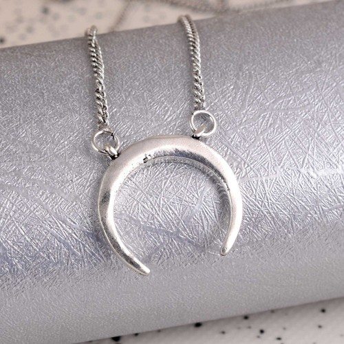 VETEMENTS Collana con ciondolo mezzaluna collana luna argento ciondolo mezzaluna gioielli