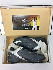 REEBOK AUTHENTIC COLLECTION AYEZEE M5 LOW II - BLK/SIL - BASEBALL CLEATS SIZE 15 - Picture 1 of 12
