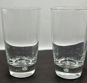 Set of 2 Bormioli Rocco 16oz Luna Beverage Glass Weighted Bubble Bottom - Picture 1 of 6