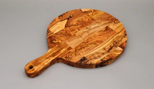 Tabla de servir con mango, diámetro 32 cm, macizo, plato de pizza - Imagen 1 de 8