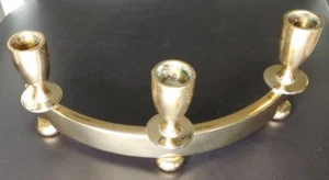 Mid Century Dirilyte Brass Curved Candlestick Holder Grannycore Vintage - Picture 1 of 8