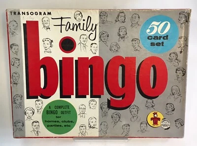 1956 Family Bingo Board Game 50 Card Set by Transogram Toys and Games - Image 1 of 4