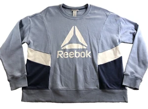Reebok Herren Sweatshirt Gr. 2XL Blau Logo Pullover Rundhals Langarm Neu ohne Etikett - Bild 1 von 11