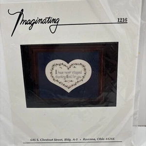 Imaginating Thank God For You Cross Stitch Kit 1216 By Marilyn Clark Blue Heart - Picture 1 of 3