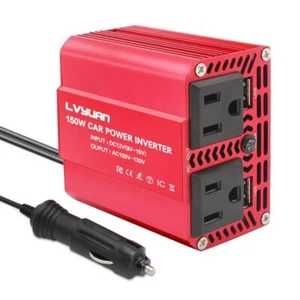 150W Car Power Inverter 12V to 110V AC Car Charger Adapter with 3.1A Dual USB... - Picture 1 of 7