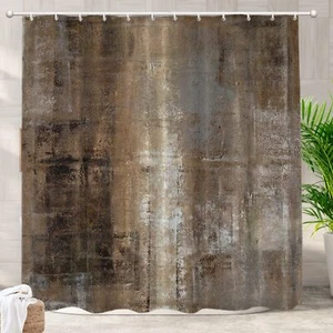Brown Grey Abstract Art Decorative Shower Curtain Brown Art Abstract Acrylic ... - Picture 1 of 6