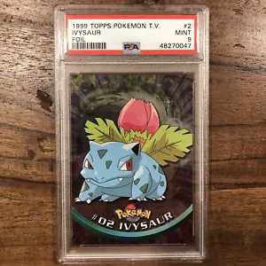 Ivysaur #02 Foil Topps TV Animation Series 1 Pokemon Card Blue Logo PSA 9 MINT - Picture 1 of 3
