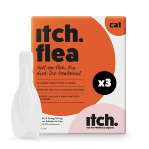 Itch Flea Spot On for Cats 3 Pipettes - Picture 1 of 5