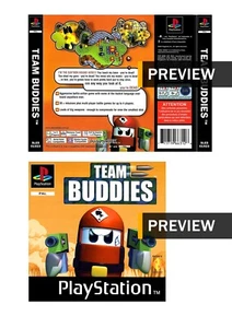 Team Buddies PlayStation PS1 Replacement Inlay Covers Front Back - Picture 1 of 6