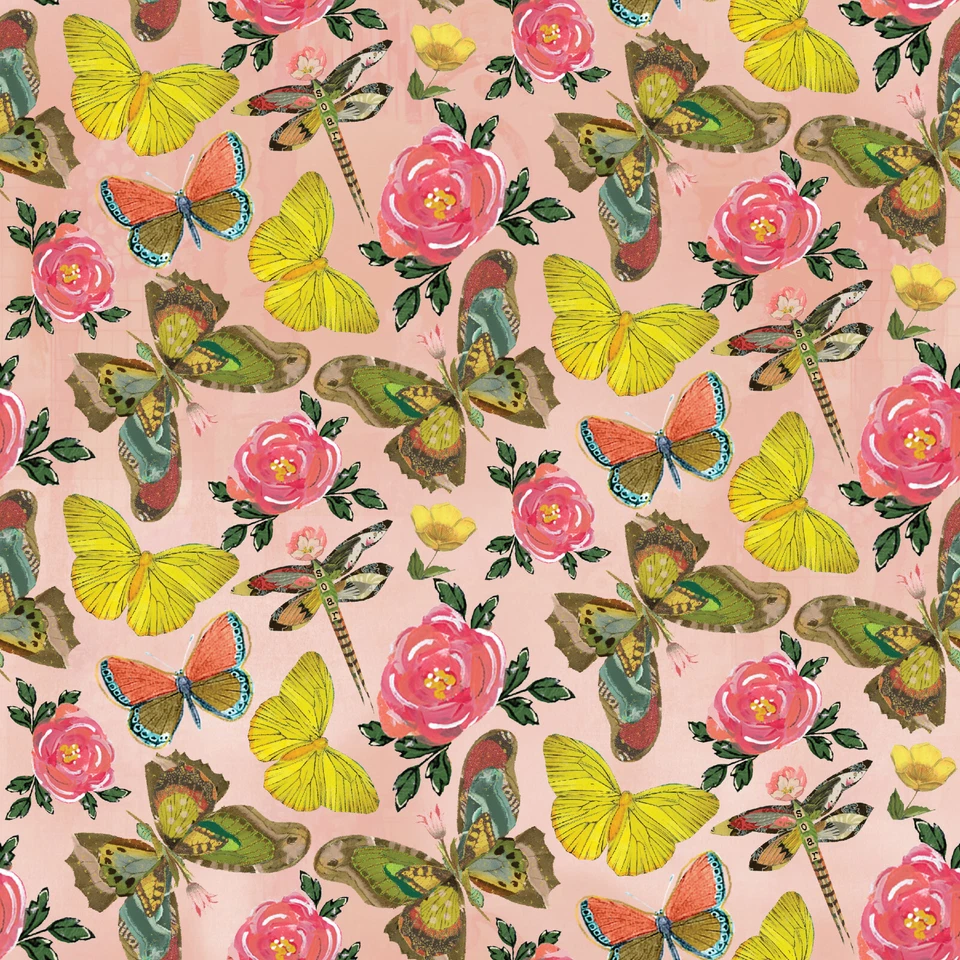 A HEART LEAD LIFE ~ Lanzamiento de mariposa en rosa ~ Kelly Rae Roberts estilo de medios mixtos Foto 1 de 1