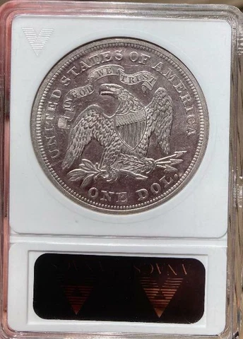 1871 SEATED LIBERTY DOLLAR MS 62 Cover