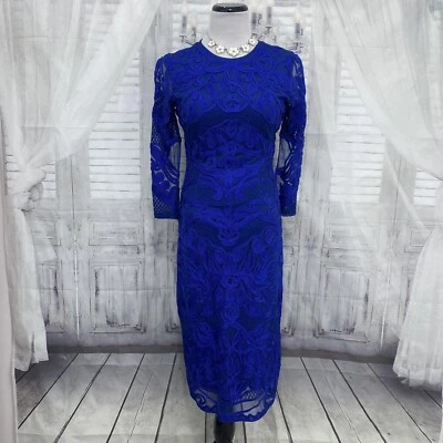 JS Collections Size 2 Sheath Royal Blue Sleeves Round Neck Dress Formal NWOT B36 - Image 1 of 4