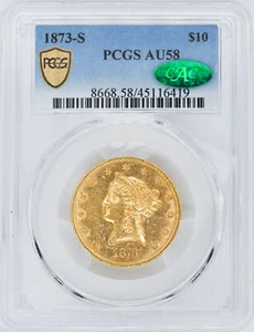 1873-S LIBERTY HEAD $10 PCGS AU 58 - Picture 1 of 4