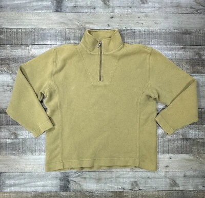 Tommy Bahama Sweater Womens Medium 8/10 Green Quarter Zip Casual Pullover Top - Image 1 of 4