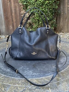 Coach 57124 Black Leather Crossbody Shoulder Bag Purse - Picture 1 of 17