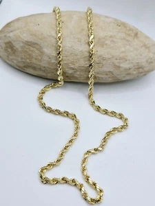 10 Kt Gelbgold Hohlseil Kette 20 Zoll lang x 4,2 mm Karabinerverschluss - Bild 1 von 7