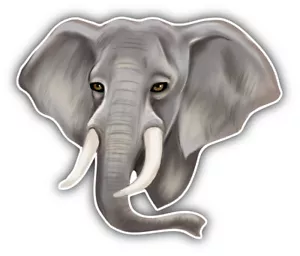 Elephant Head Mascot Car Bumper Sticker Decal - Picture 1 of 1