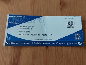 Used Ticket 2022/23 2.Bundesliga SV Darmstadt 98 vs Hamburger SV HSV - Bild 1 von 1