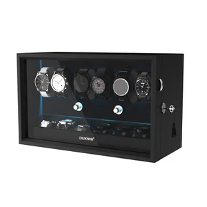 Automatic Rotation 6 Watch Winder Box With 6 Extra Storage Box Blue LED Light - Picture 1 of 8
