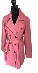 Rachel Parcell Women's Size Small Pink Pleated Belted Trench Coat EUC!! - Picture 1 of 4