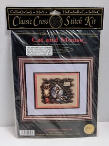 Vintage 2001 Cross My Heart Cat and Mouse Cross Stitch Kit #CSBK-239-1 - Picture 1 of 2