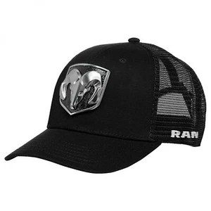 Dodge Ram Logo 3D Patch Adjustable Trucker Hat Black - Picture 1 of 2