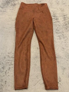 White House Black Market Faux Suede Runway Leggings Womens 4 Brown Paisley - Picture 1 of 8