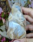 Flashy Peach Moonstone Crystal Flame Carving 238g 9.4cm 3rd Eye Chakra Reiki