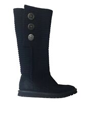 UGG Australia Women’s Classic Black Cardy Tall Knit Winter Boots Sz US 9 EUR 40