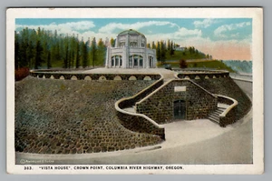 Postal Oregon Vista House Crown Point Columbia River Hwy sin publicar 1915-1930 - Imagen 1 de 2