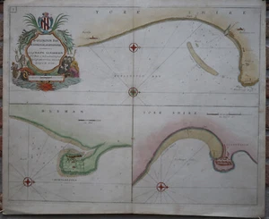 Antique Print-SEA CHART-ENGLAND-HARTLEPOOL-SCARBOROUGH-BRIDLINGTON-Collins-1693 - Picture 1 of 2