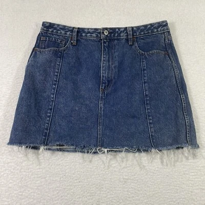Falda vaquera Abercrombie Fitch vintage línea A para mujer talla 32 azul dobladillo crudo. Foto 1 de 4