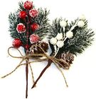 10X Xmas Decor Pick Branch Ornament Berry Holly Flower Christmas Artificial Pine