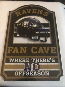 Baltimore Ravens WinCraft Wood Fan Sign Still Sealed New In Package - Picture 1 of 5