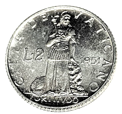 # C7465   VATICAN  CITY     COIN,    2 LIRE  1951   Unc. - Image 1 of 2